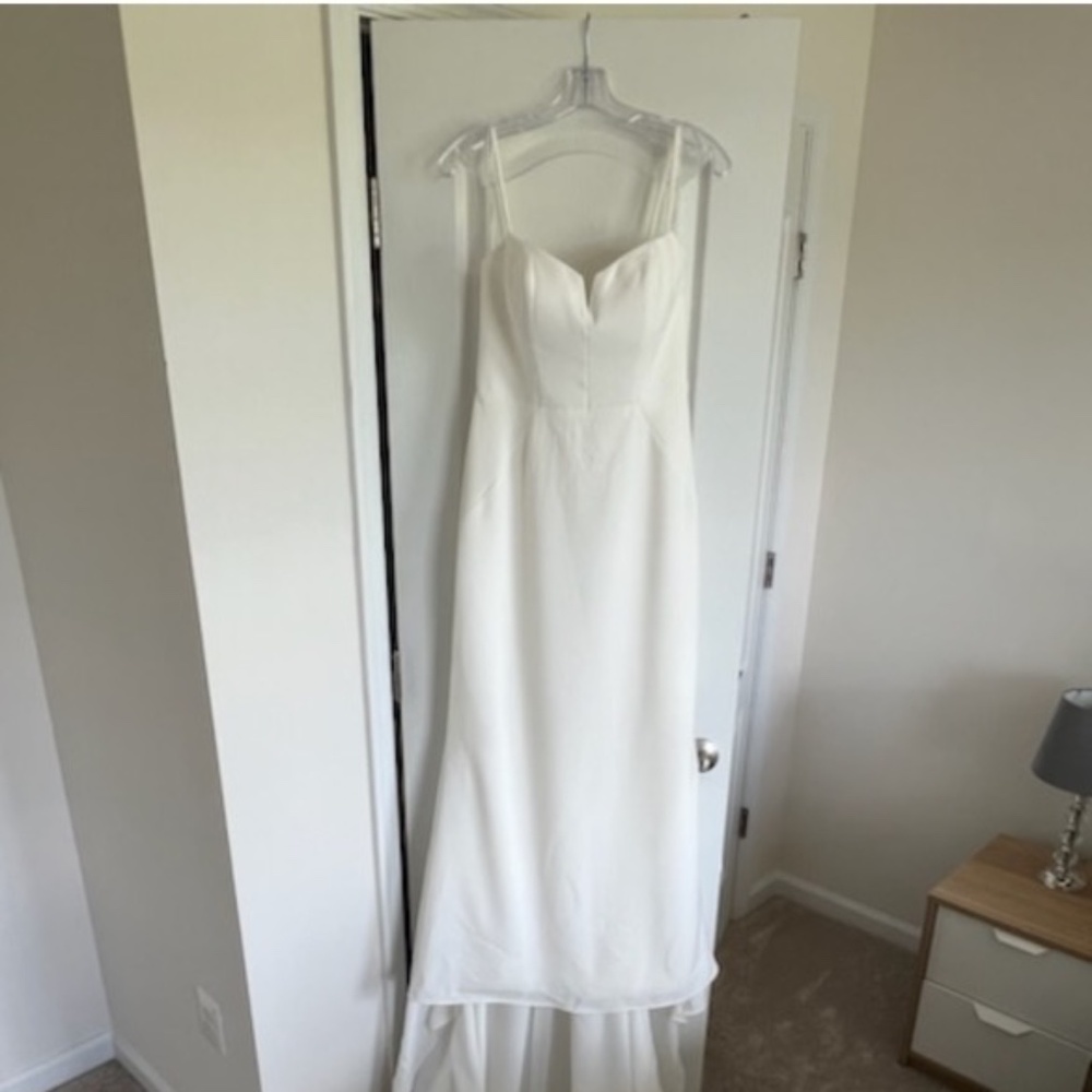 Stella York Style 7598 Soft Crepe Ivory Bridal Gown, Size 12